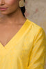 Pooja Hegde In Yellow Hand Block Printed Cotton Silk Blend kurta Set