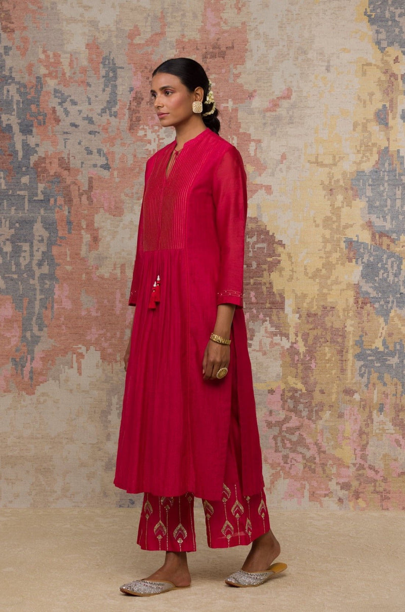 Anita H Reddy in Fuchsia Hand Block Printed Kurta Set