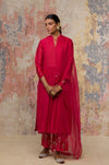 Anita H Reddy in Fuchsia Hand Block Printed Kurta Set