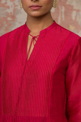Anita H Reddy in Fuchsia Hand Block Printed Kurta Set