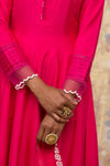 Fuchsia Cotton Silk Blend Anarkali