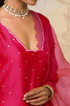 Medha Bahguna In Fuchsia Mukaish Chanderi Kurta Set