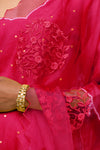Medha Bahguna In Fuchsia Mukaish Chanderi Kurta Set