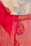 Niki Mehra in Red Mukaish Chanderi Kurta Set