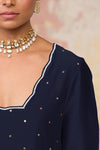 Gopalika Virmani In Navy Mukaish Chanderi Kurta Set