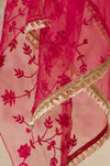 Fuchsia Pink Mukaish Chanderi Kurta Set