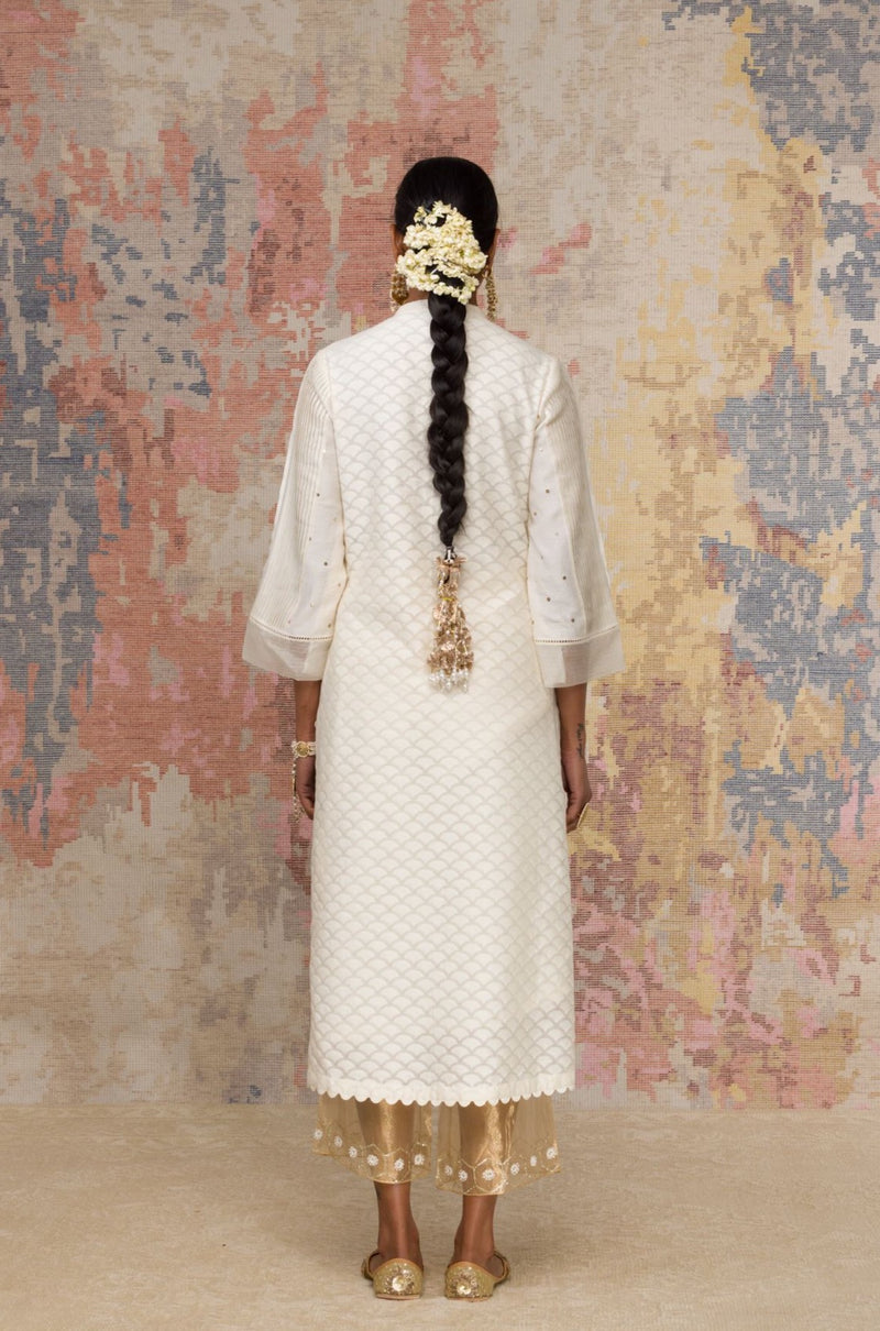 Ivory Woven Kurta Set