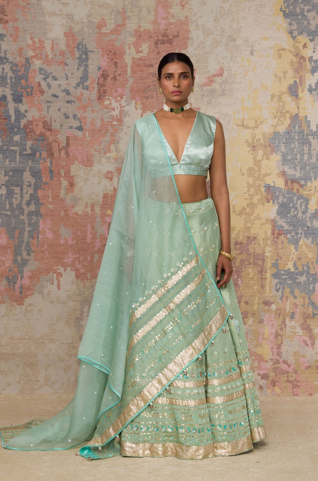 Sage Green Lehenga Set