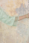 Pooja Hegde in Sea Green Cotton Silk Satin Short Kurta Set