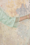 Pooja Hegde in Sea Green Cotton Silk Satin Short Kurta Set