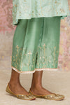Sea Green Cotton Silk Satin Short Kurta Set