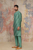 Green Kurta In Cotton Silk Blend Set