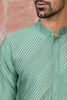 Green Kurta In Cotton Silk Blend Set