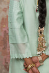 Sea Green Cotton Silk Blend Kurta With Pin Tuck