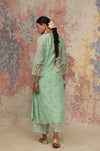 Green Chanderi Hand Block Printed Kurta