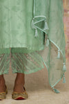Green Chanderi Hand Block Printed Kurta