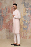 Blush Kurta Pintuck In Cotton Silk Blend Set