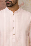 Blush Kurta Pintuck In Cotton Silk Blend Set