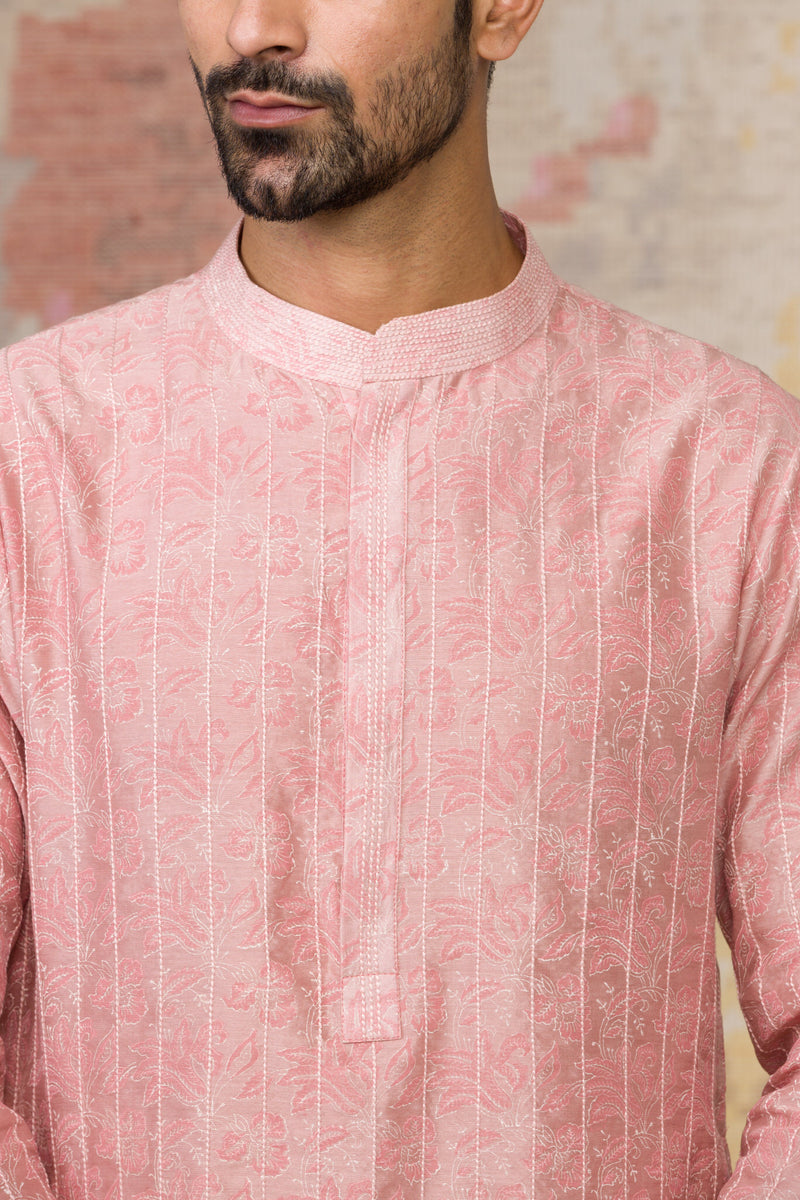 Rose Block Printed Short Kurta Set