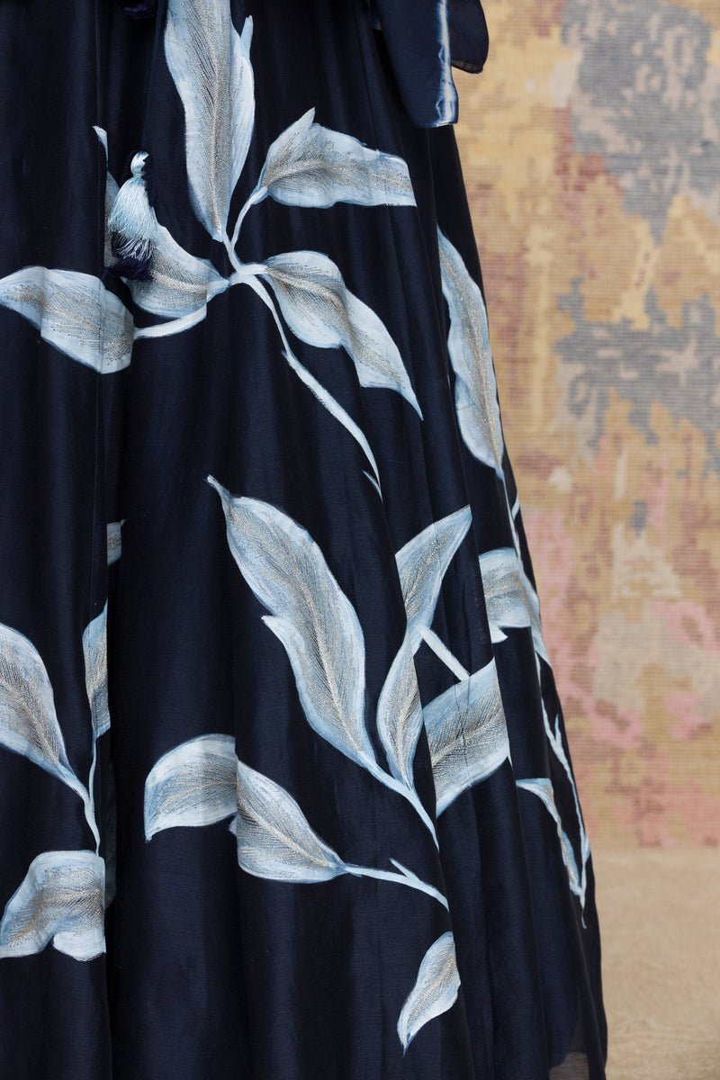 Neha Dhupia in Blue Hand Painted Skirt Set