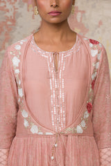 Blush Hand Block Printed Chanderi Anarkali