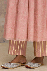 Blush Hand Block Printed Chanderi Anarkali