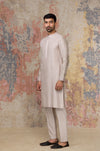 Walnut Kurta In Silk Chanderi Set