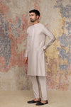 Walnut Kurta In Silk Chanderi Set