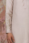 Walnut Kurta In Silk Chanderi Set