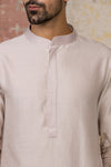 Walnut Kurta In Silk Chanderi Set