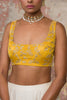 Mustard Silk Chanderi Hand-Painted Lehenga Set