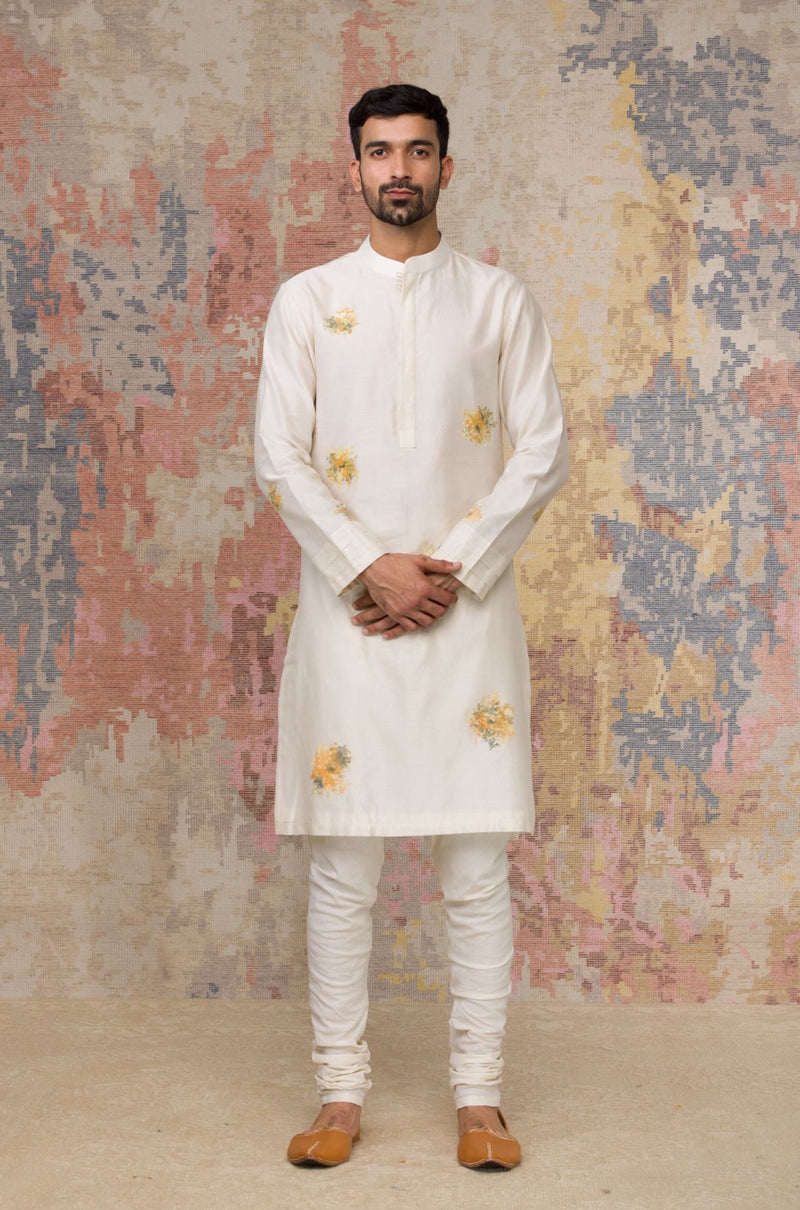 Ivory Hand-Painted Kurta Set