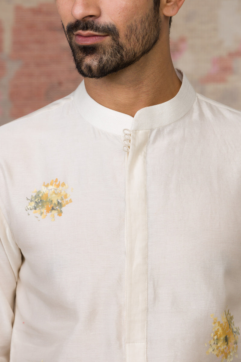 Ivory Hand-Painted Kurta Set