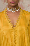 Ivory Hand Paint Skirt With Mustard Top