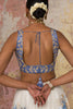 Ivory Blue Silk Chanderi Hand-Painted Lehenga Set