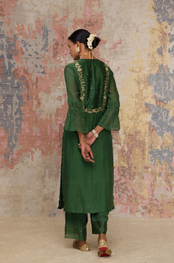 Green Gota Kurta Set