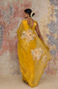 Mustard Hand-Painted Organza Saree