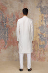 Ivory Kurta In Cotton Silk Blend Set