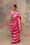 Rose Tie-Dye Saree