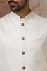 Ivory Block Printed Kurta With Bundi