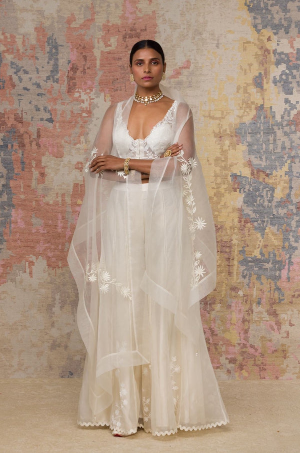 Ivory Organza Sharara Set