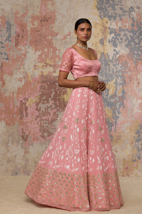Blush Georgette Lehenga Set