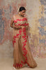 Beige Silk Organza Saree