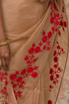 Beige Silk Organza Saree