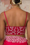 Fuchsia Silk Organza Saree