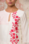 Red Ivory Chanderi Kurta Set
