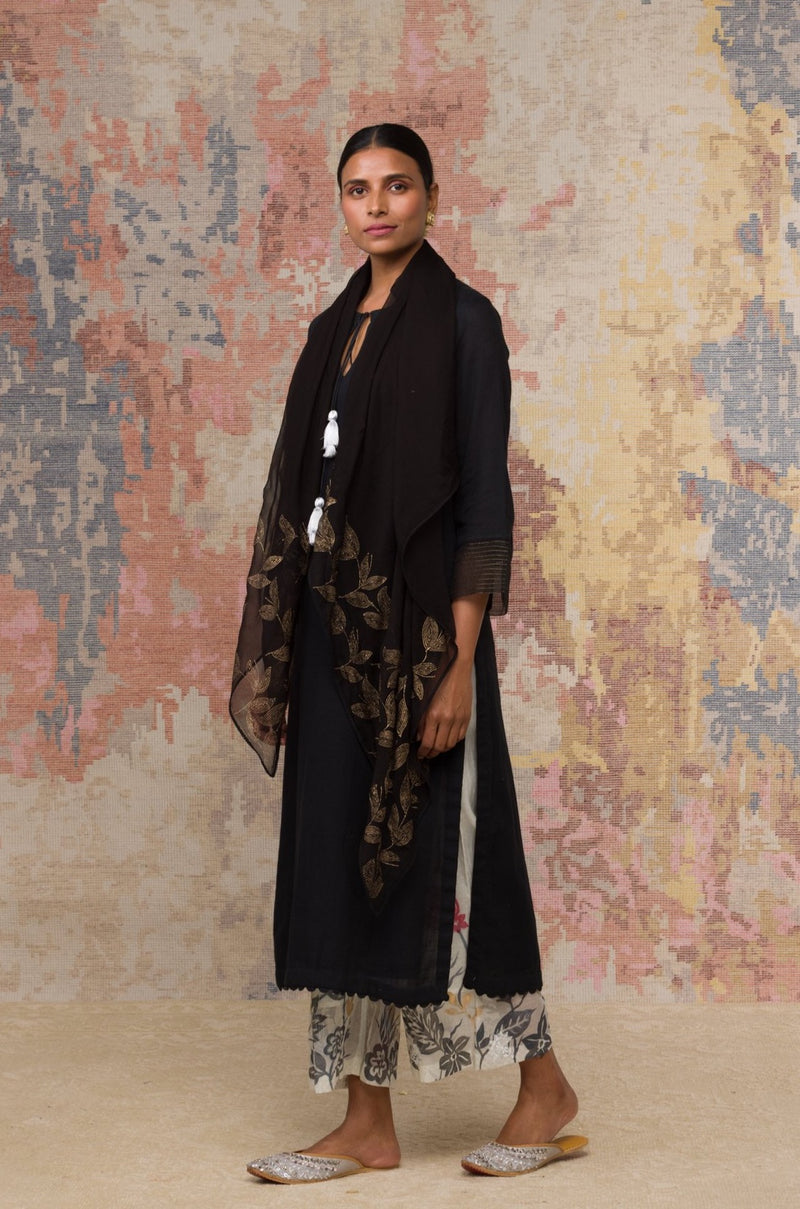 Black Moss Cotton kurta