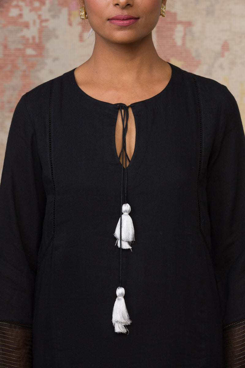 Black Moss Cotton kurta