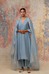 Alia Bhatt in Ash Blue Kurta Set