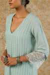 Sage Green Pin Tuck Embroidered Kurta Set (RTS)
